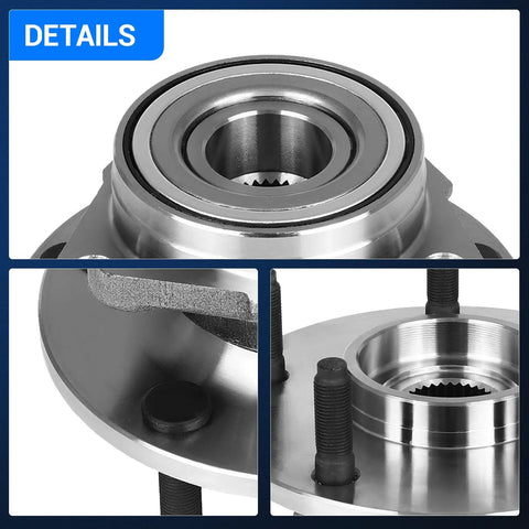Close-up of Beefy Front Wheel Bearing And Hub Assembly For 2000 2001 Dodge Ram 1500 4WD Front Left And Front Right 5 Lug Non ABS