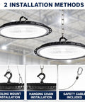 Hella Bright 150W UFO LED High Bay Light 10-Pack, 19500LM, 5000K Daylight, IP65 ETL Dimmable 0-10V installation options