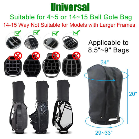 Ultra Lightweight Waterproof Golf Bag Rain Hood Cover Grab-and-Go All-In-One Universal Fit illustration and details