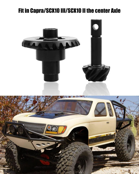 8T/27T RC Heavy Duty Steel Overdrive Bevel Gear Set for Capra SCX10 II III Front And Rear Universal Drives displayed