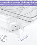 Close-up of clear PET Rotating Lazy Susan Turntable Organizer Rectangular 16.5 Inch By 11.1 Inch with suction cups for stability