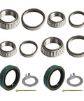 Set of 2 trailer axle bearing kits with 1.719-inch seals; includes bearings, races, inner/outer seals, and cotter pins.