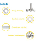 Heavy Duty Pro Grade M5 Screw Kit With 240 Pieces From M5x6 To M5x30 Hex Button Head Socket Cap Screws details diagram
