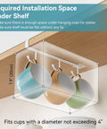 Three Pack Under Shelf Coffee Mug Holders Clip On Cup Hooks No Drilling Easy Install For Flat Shelves Without Lip No Drill installed