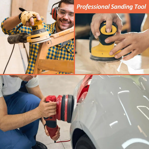 Mkobon 4-pack 5-inch foam sanding pads with hook-and-loop backing for orbital sander, soft density