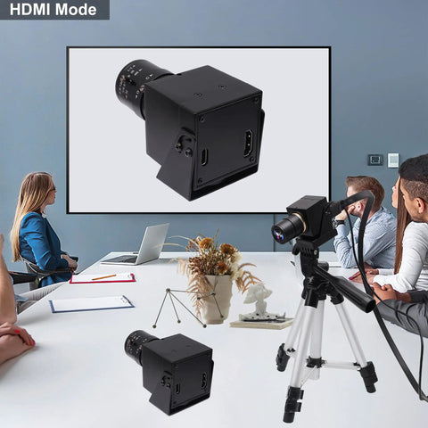Conference room using 4K Webcam With Dual HDMI USB Interface Manual Zoom 2.8-12mm CS Mount Lens For Close Up Work Industrial Machine Vision Camera