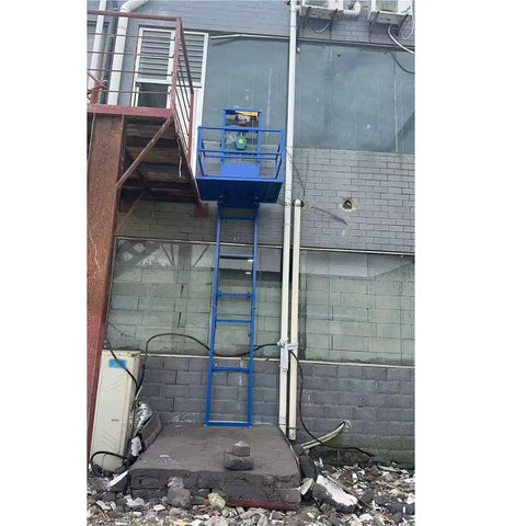 Compact Cargo Elevator For Home And Workshop With 500Kg Capacity installed on building exterior