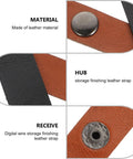 Premium Leather Cord Organizer Straps To Kick The Cable Chaos And Keep Your Setup Crisp While Traveling With Reusable Fasteners And Durable Flexible Wrap Ties with black and brown leather.