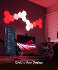 Shapes Triangles And Mini Triangles Smart RGBW LED Wall Lights Kit With WiFi And Thread Dimmable Ambience in gaming setup