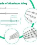 Aluminum Pop Rivets Kit 100 Count Dome Head Blind Rivets For Sheet Metal Five Thirty Second Inch Diameter And Three Eighth Inch Grip Length