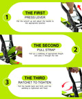 Beefy Heavy Duty Ratchet Straps With Forged J Hooks 2 Inch By 27 Foot Tie Down Straps 10000 Pound Break Strength 3333 Pound Working Load 4 Pack Neon Green Polyester Webbing usage instructions