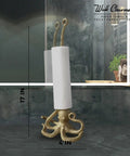 Gold Octopus Paper Towel Holder Made Of Metal Dope Yet Functional Toilet Paper Or Kitchen Paper Roll Stand, 18.6 Inches Tall