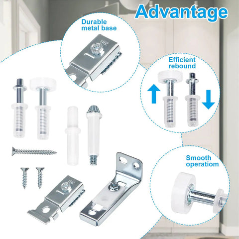 Image of Must Have Bifold Door Repair Kit for Seven Eighths to One Inch Sliding Tracks Two Pack with metal brackets and screws.