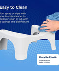 Squatty Potty Simple Curve white plastic toilet stool, 7-inch height, front view