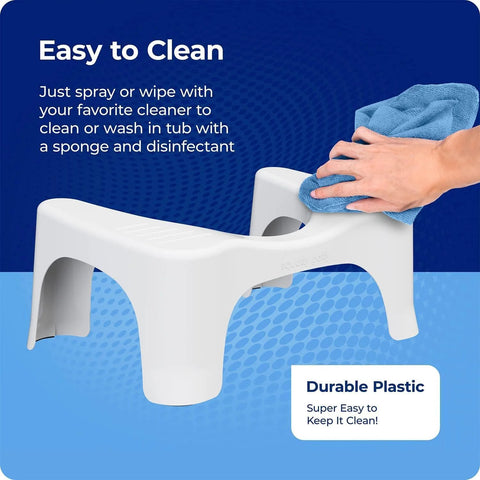 Squatty Potty Simple Curve white plastic toilet stool, 7-inch height, front view