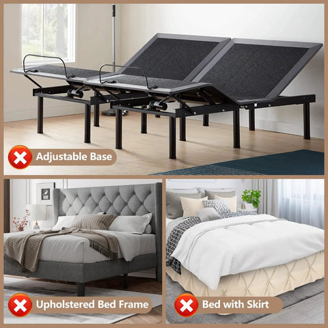 Lock Your Queen Size Mattress Down Straight Up With Set Of Two Extra Tall Anti Slip Bed Frame Retainer Bars Adjustable Metal Stoppers Prevent Sliding Chaos All Night Long displayed on bed frame options.