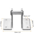 Air Cylinder Rod Clevis 2 Pack Mounting Bracket Rear Pivot For Pneumatic Systems 73 By 52 Mm, low-carbon steel, 6mm holes