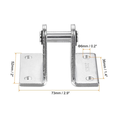 Air Cylinder Rod Clevis 2 Pack Mounting Bracket Rear Pivot For Pneumatic Systems 73 By 52 Mm, low-carbon steel, 6mm holes