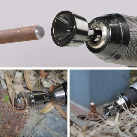 Beefy Heavy Duty Tungsten Carbide Chamfering Drill Bit 1/4 To 3/4 Inch Uniburr Deburring Tool with Quick Release Hex Shank
