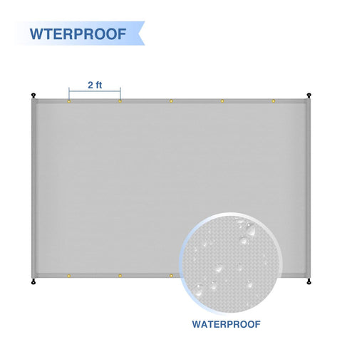12x12 Ft Outdoor Shade Canopy Cover Waterproof UV Blocking With Grommets And Weighted Rods Breathable Heavy Duty Polyester Sun Shade