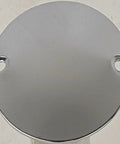 Hardcore Right Side Round Engine Clutch Cover Plate With Screws Fits 110cc 125cc Lifan Zongshen Apollo Taotao Coolster Kickstart Pit Bike Dirt Bike Beefed Up Silver Shell close-up showing circular silver cover plate with screw holes.