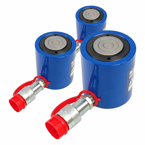 Beefy 30 Ton Single Acting Hydraulic Cylinder Ram with 2 Inch Stroke, 10,000 PSI Max, Three Eighth NPT Quick Coupler, steel construction