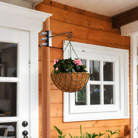 Two Pack Bird Feeder Hanger Hook Set With Pole Mounting Kits And Adjustable Clip Rings, Outdoor Hanging Bracket For Camping Lantern Rack, Tree Branch Hooks For Wild Bird House Holder Fits 46 To 70 Millimeters