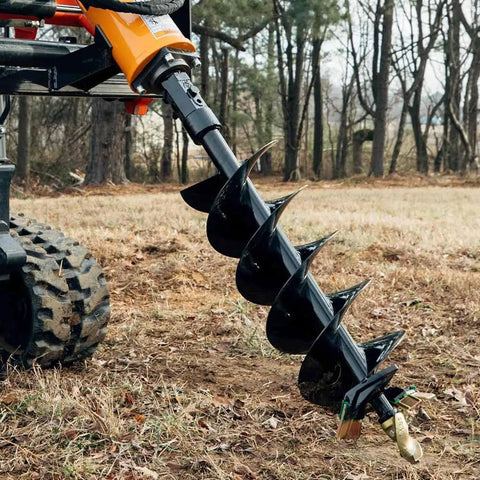 Heavy Duty 24 Inch By 48 Inch Auger Bit For Post Hole Digger With 2 Inch Hex Connect HD Steel Digging Bit Only Built In 6 Inch Boring Head