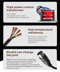 Components of LCD Display Hot Air Rework Station Workhorse with custom transformer, copper wire, and interchangeable connectors.