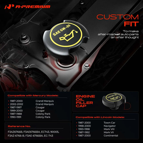 Engine Oil Filler Cap For Ford F Series And Popular Models Like F 150 F 250 F 350 Explorer Mustang Ranger Taurus Bronco Expedition Navigator And More Replacement Cap With Easy Install And Tight Seal on engine