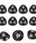 12pcs Black 360 Degree Swivel Casters for Furniture and Storage in a close-up view, showcasing durable design and wheels.