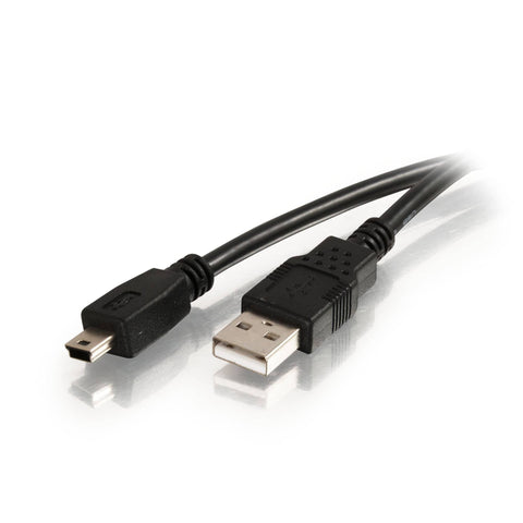 USB 2.0 A To Mini B Cable 6.56 Feet Black Long USB Cord For Computer Or USB Hub To Mini B Port On Cameras Phones MP3 Players
