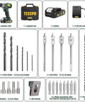 DIY Ready Home Tool Kit With Drill Driver, 21 Plus 1 Torque Settings, 30 accessories included, versatile for home projects