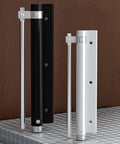 Black and silver Automatic Rebound Door Closer For Home Use Surface Mounted Spring Closer with adjustable hinge on display
