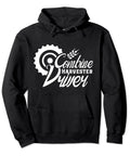 Black Harvester Driver Hoodie For Farmers And Harvest Lovers, 8.5oz classic fit with twill taped neck, threshing machine fan design
