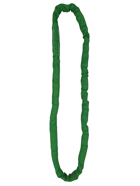 Green Polyester Round Sling 8 Foot Long With 5,300 Pound Vertical Capacity, Seamless Outer Jacket, Flexible Lifting Sling