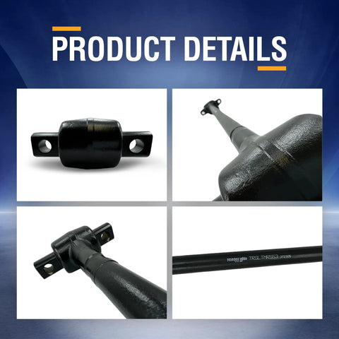 Beefy Heavy Duty Torque Rod Replacement 25.56 Inch Length 2 Pack for Peterbilt Trucks with Suspension Thrust Arm Upgrade Replacing TMR553 and C656002 Kit, black steel