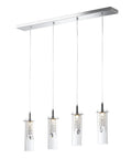 Dope Glam 4-Branch LED Pendant Light With Dimmable Function And 71-Inch Adjustable Height Glass Fixture Includes Four 7W LED E12 Bulbs