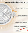 Diagram showing pre-installation instructions for Upgraded 12 Inch Dual Radiant Surface Element Replacement For Electric Stoves.