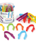 Easy-Grip Tweezers for Kids shown with colorful sensory bin tools, Montessori grabber, fine motor skill builder, classroom sorting tools