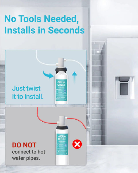 Water Filter Replacement For InSinkErator F 1000 F 2000 And F 3000 With Activated Carbon Block, installation instructions.
