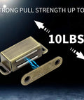 Hassle Free Magnetic Cabinet Door Catch 8 Pack Slick Bronze Finish Rust Proof Stainless Steel Latch 10lbs pull strength image.