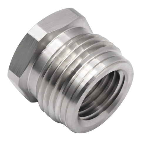 Close-up of 1 Inch 8 TPI Chuck Adapter for Lathe Spindle showing threaded metal screw-in interface for chuck upgrade.