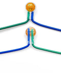 Close-up of Gel Filled Waterproof UY2 K2 Network Cable Connectors for Telephone Wire and Speaker Cable on green and blue wires.
