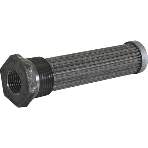 Thru-Wall Sump Strainer With 2 Inch NPT Male To 1-1/4 Inch NPT Port Thread And Zinc Plated Bushing For Hydraulic Systems