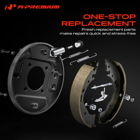 Top Tier Rear Side Drum Brake Hardware Kit For Ford F-350 E-350 And Dodge Ram 2500 3500 With Rock Solid Durability To Keep Your Truck Cruising Smooth Without Any Rattle Or Squeak On The Road. Rear drum brake hardware kit with springs, pins, and clips