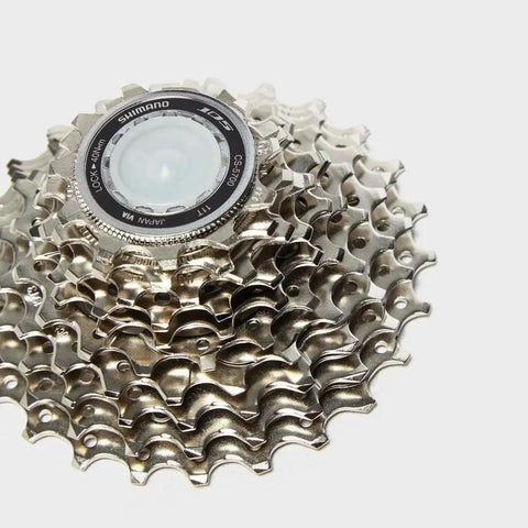 10-Speed Road Bike Cassette 11-25T with nickel-plated cogs and aluminum carrier, lockring included for easy install and shifting upgrade