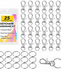 50 Piece Keychain Making Kit With Lobster Claw Clasps And Key Rings For DIY Keychains Jewelry And Lanyards Craft Supplies