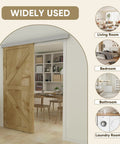 Wooden door with 6Ft Barn Door Sliding Hardware Kit Aluminum Alloy Box Rail Track For Interior Single Wooden Door Low Clearance