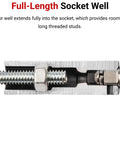 Half Inch Drive Deep 20 Mm 6 Point Impact Socket With Full Length Interior Well And Dual Size Markings